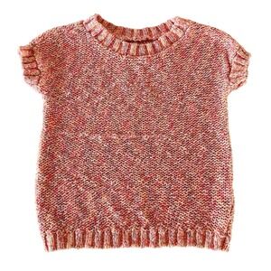 Cherokee Sweater Shirt Knitted Short Sleeve Glitter Thread Girls Size S/P (6-6X)